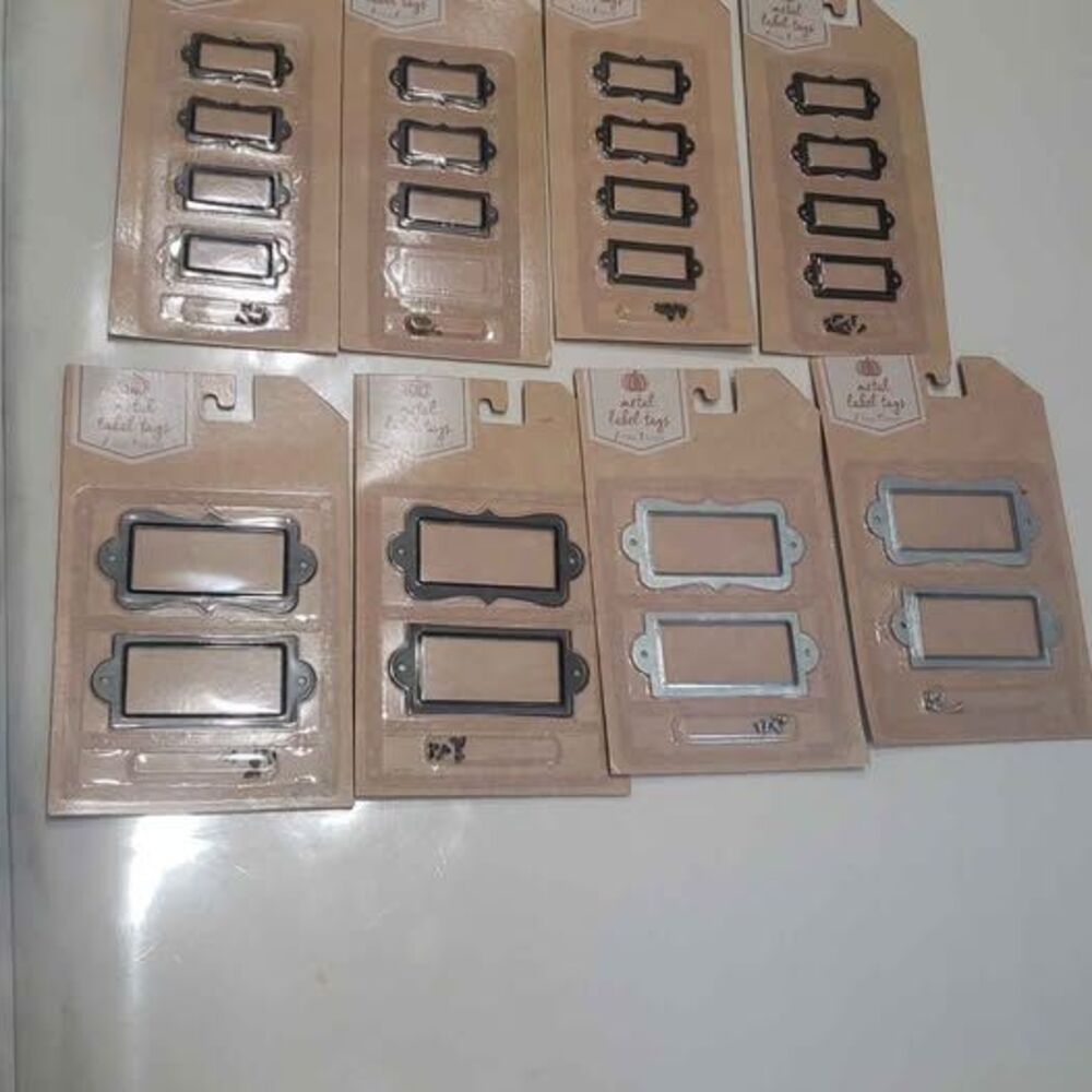 Metal label tags Black, Silver, Copper